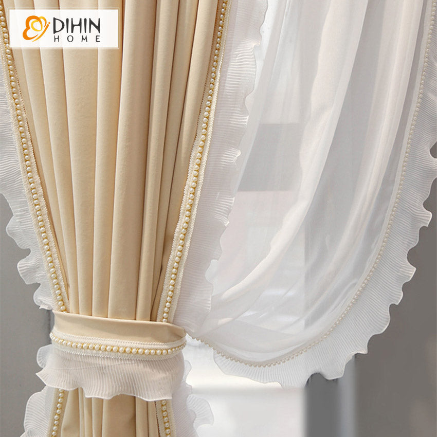 DIHIN HOME Children Room Beige Color Curtains,Blackout Grommet Window Curtain for Living Room ,52x63-inch,1 Panel Roman Shades Curtains Window Blinds custom curtains blackout curtains curtains for living room sheer curtains curtain fabric linen curtains kitchen curtains velvet curtains pinch pleat curtains bay window curtains outdoor curtains pleated curtains floral curtains dining room curtains kitchen valances drapes for bedroom patio curtains nursery curtains grommet curtains