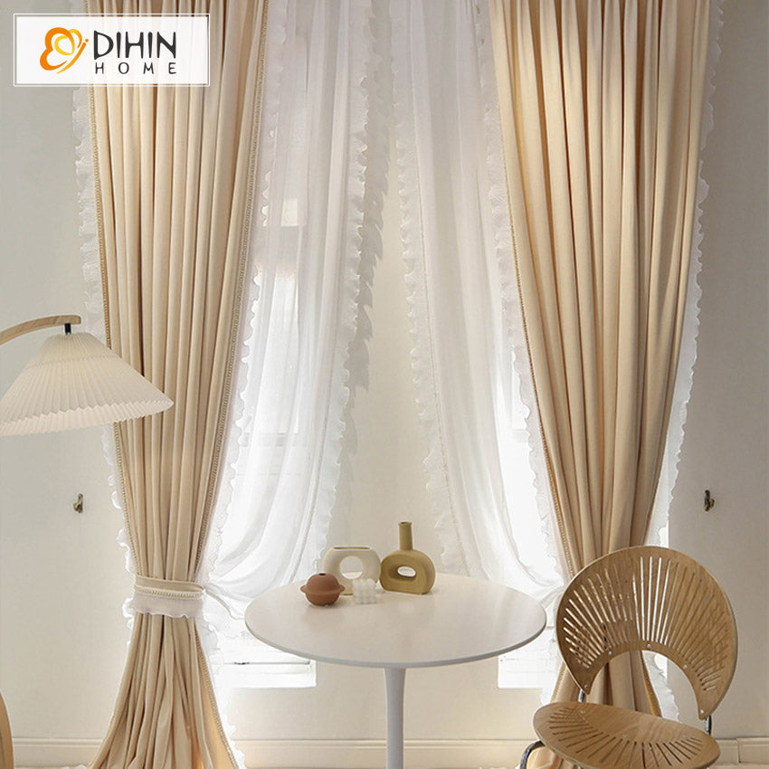 DIHIN HOME Children Room Beige Color Curtains,Blackout Grommet Window Curtain for Living Room ,52x63-inch,1 Panel Roman Shades Curtains Window Blinds custom curtains blackout curtains curtains for living room sheer curtains curtain fabric linen curtains kitchen curtains velvet curtains pinch pleat curtains bay window curtains outdoor curtains pleated curtains floral curtains dining room curtains kitchen valances drapes for bedroom patio curtains nursery curtains grommet curtains