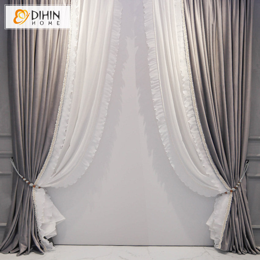 DIHIN HOME Children Room Grey Color Curtains,Blackout Grommet Window Curtain for Living Room ,52x63-inch,1 Panel Roman Shades Curtains Window Blinds custom curtains blackout curtains curtains for living room sheer curtains curtain fabric linen curtains kitchen curtains velvet curtains pinch pleat curtains bay window curtains outdoor curtains pleated curtains floral curtains dining room curtains kitchen valances drapes for bedroom patio curtains nursery curtains grommet curtains