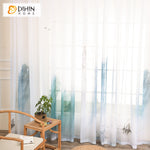 DIHIN HOME Chinese Ink Landscape Printing Sheer Curtains,Grommet Window Curtain for Living Room ,52x63-inch,1 Panel Roman Shades Curtains Window Blinds custom curtains blackout curtains curtains for living room sheer curtains curtain fabric linen curtains kitchen curtains velvet curtains pinch pleat curtains bay window curtains outdoor curtains pleated curtains floral curtains dining room curtains kitchen valances drapes for bedroom patio curtains nursery curtains grommet curtains