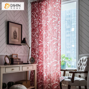 DIHIN HOME Chinese Ink Printing,Blackout Grommet Window Curtain for Living Room ,52x63-inch,1 Panel Roman Shades Curtains Window Blinds custom curtains blackout curtains curtains for living room sheer curtains curtain fabric linen curtains kitchen curtains velvet curtains pinch pleat curtains bay window curtains outdoor curtains pleated curtains floral curtains dining room curtains kitchen valances drapes for bedroom patio curtains nursery curtains grommet curtains