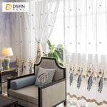 DIHIN HOME Chinese Retro Peacock Embroideried Sheer Curtains,Grommet Window Curtain for Living Room ,52x63-inch,1 Panel Roman Shades Curtains Window Blinds custom curtains blackout curtains curtains for living room sheer curtains curtain fabric linen curtains kitchen curtains velvet curtains pinch pleat curtains bay window curtains outdoor curtains pleated curtains floral curtains dining room curtains kitchen valances drapes for bedroom patio curtains nursery curtains grommet curtains