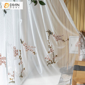 DIHIN HOME Chinese Style Cotton Linen Embroideried Curtains,Grommet Window Curtain for Living Room ,52x63-inch,1 Panel Roman Shades Curtains Window Blinds custom curtains blackout curtains curtains for living room sheer curtains curtain fabric linen curtains kitchen curtains velvet curtains pinch pleat curtains bay window curtains outdoor curtains pleated curtains floral curtains dining room curtains kitchen valances drapes for bedroom patio curtains nursery curtains grommet curtains
