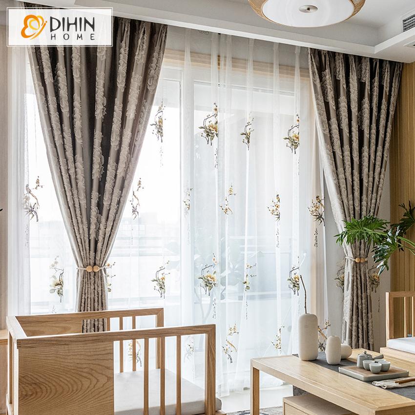 DIHIN HOME Classic Flowers High-precision Jacquard Curtain,Blackout Curtains Grommet Window Curtain for Living Room ,52x63-inch,1 Panel Roman Shades Curtains Window Blinds custom curtains blackout curtains curtains for living room sheer curtains curtain fabric linen curtains kitchen curtains velvet curtains pinch pleat curtains bay window curtains outdoor curtains pleated curtains floral curtains dining room curtains kitchen valances drapes for bedroom patio curtains nursery curtains grommet curtains