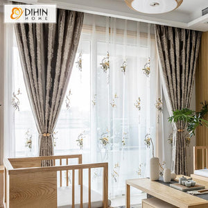 DIHIN HOME Classic Flowers High-precision Jacquard Curtain,Blackout Curtains Grommet Window Curtain for Living Room ,52x63-inch,1 Panel Roman Shades Curtains Window Blinds custom curtains blackout curtains curtains for living room sheer curtains curtain fabric linen curtains kitchen curtains velvet curtains pinch pleat curtains bay window curtains outdoor curtains pleated curtains floral curtains dining room curtains kitchen valances drapes for bedroom patio curtains nursery curtains grommet curtains