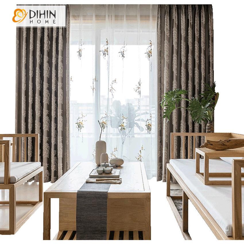 DIHIN HOME Classic Flowers High-precision Jacquard Curtain,Blackout Curtains Grommet Window Curtain for Living Room ,52x63-inch,1 Panel Roman Shades Curtains Window Blinds custom curtains blackout curtains curtains for living room sheer curtains curtain fabric linen curtains kitchen curtains velvet curtains pinch pleat curtains bay window curtains outdoor curtains pleated curtains floral curtains dining room curtains kitchen valances drapes for bedroom patio curtains nursery curtains grommet curtains