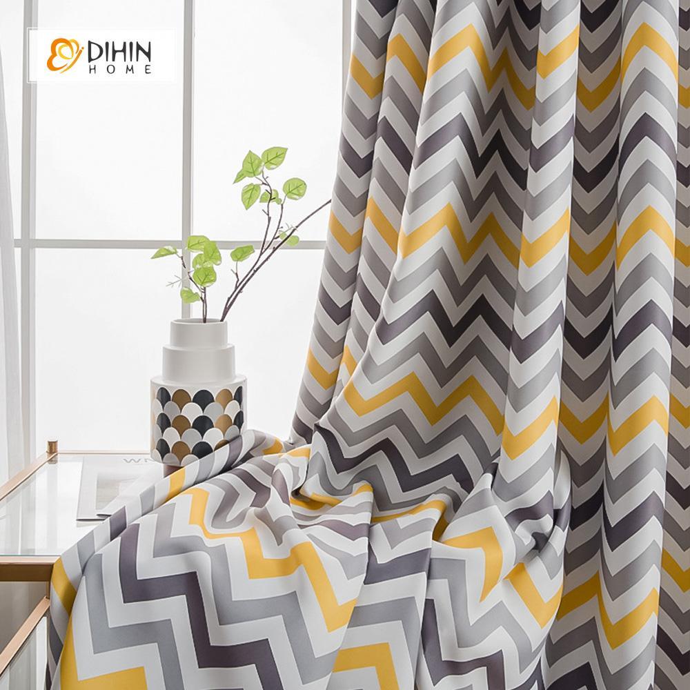 DIHIN HOME Close Stripes Printed ,Cotton Linen ,Blackout Grommet Window Curtain for Living Room ,52x63-inch,1 Panel Roman Shades Curtains Window Blinds custom curtains blackout curtains curtains for living room sheer curtains curtain fabric linen curtains kitchen curtains velvet curtains pinch pleat curtains bay window curtains outdoor curtains pleated curtains floral curtains dining room curtains kitchen valances drapes for bedroom patio curtains nursery curtains grommet curtains