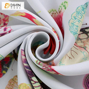 DIHIN HOME Colorful Butterflies Printed,Blackout Grommet Window Curtain for Living Room ,52x63-inch,1 Panel Roman Shades Curtains Window Blinds custom curtains blackout curtains curtains for living room sheer curtains curtain fabric linen curtains kitchen curtains velvet curtains pinch pleat curtains bay window curtains outdoor curtains pleated curtains floral curtains dining room curtains kitchen valances drapes for bedroom patio curtains nursery curtains grommet curtains
