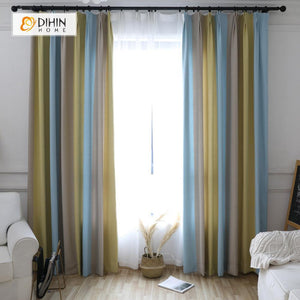 DIHIN HOME Colorful Line Printed ,Cotton Linen ,Blackout Grommet Window Curtain for Living Room ,52x63-inch,1 Panel Roman Shades Curtains Window Blinds custom curtains blackout curtains curtains for living room sheer curtains curtain fabric linen curtains kitchen curtains velvet curtains pinch pleat curtains bay window curtains outdoor curtains pleated curtains floral curtains dining room curtains kitchen valances drapes for bedroom patio curtains nursery curtains grommet curtains
