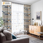 DIHIN HOME Complex Geometric Patterns Printed，Blackout Grommet Window Curtain for Living Room ,52x63-inch,1 Panel Curtains custom curtains blackout curtains curtains for living room curtain fabric linen curtains