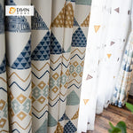 DIHIN HOME Complex Geometric Patterns Printed，Blackout Grommet Window Curtain for Living Room ,52x63-inch,1 Panel Curtains custom curtains blackout curtains curtains for living room curtain fabric linen curtains