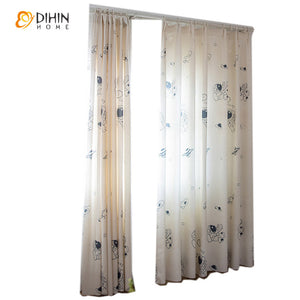 DIHIN HOME Cotton Linen Cartoon Astronaut Printed,Blackout Grommet Window Curtain for Living Room ,52x63-inch,1 Panel Roman Shades Curtains Window Blinds custom curtains blackout curtains curtains for living room sheer curtains curtain fabric linen curtains kitchen curtains velvet curtains pinch pleat curtains bay window curtains outdoor curtains pleated curtains floral curtains dining room curtains kitchen valances drapes for bedroom patio curtains nursery curtains grommet curtains