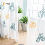 DIHIN HOME Cotton Linen Embroidered Banana Tree ,Sheer Curtain, Grommet Window Curtain for Living Room ,52x63-inch,1 Panel Roman Shades Curtains Window Blinds custom curtains blackout curtains curtains for living room sheer curtains curtain fabric linen curtains kitchen curtains velvet curtains pinch pleat curtains bay window curtains outdoor curtains pleated curtains floral curtains dining room curtains kitchen valances drapes for bedroom patio curtains nursery curtains grommet curtains