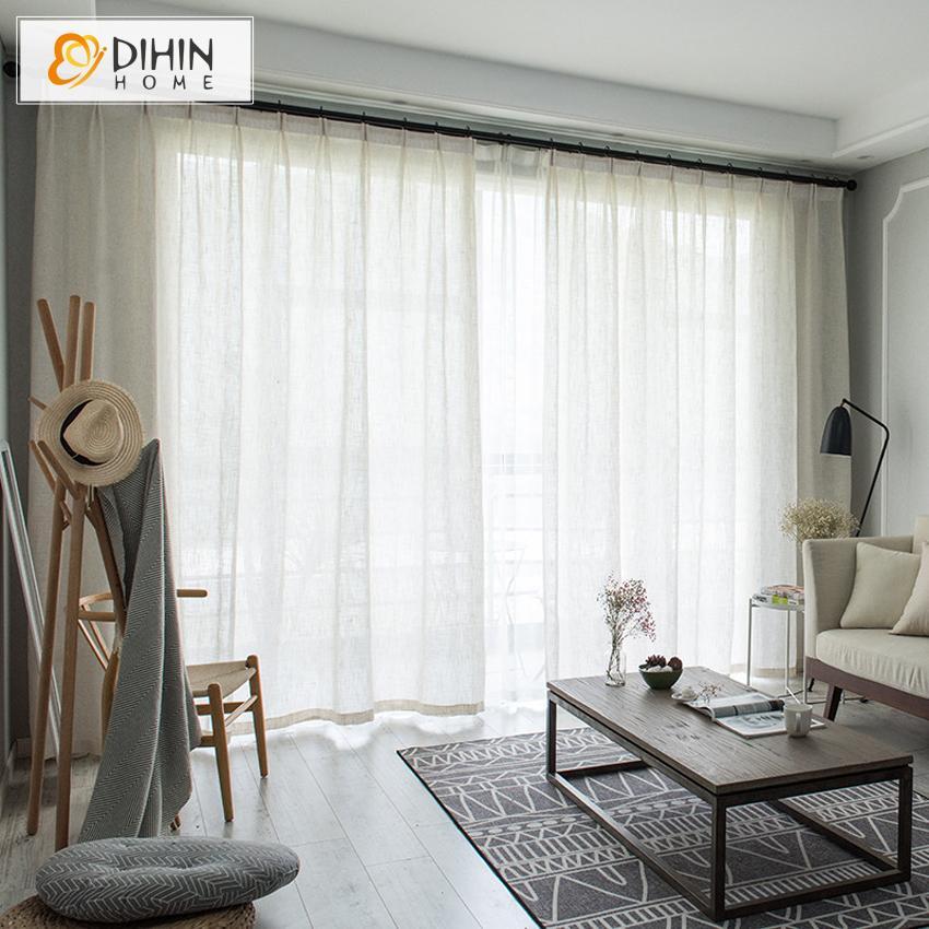 DIHIN HOME Cotton Linen Fabric ,Sheer Curtain, Grommet Window Curtain for Living Room ,52x63-inch,1 Panel Roman Shades Curtains Window Blinds custom curtains blackout curtains curtains for living room sheer curtains curtain fabric linen curtains kitchen curtains velvet curtains pinch pleat curtains bay window curtains outdoor curtains pleated curtains floral curtains dining room curtains kitchen valances drapes for bedroom patio curtains nursery curtains grommet curtains
