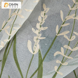 DIHIN HOME Cotton Linen Green Flowers ,Sheer Curtain, Grommet Window Curtain for Living Room ,52x63-inch,1 Panel Roman Shades Curtains Window Blinds custom curtains blackout curtains curtains for living room sheer curtains curtain fabric linen curtains kitchen curtains velvet curtains pinch pleat curtains bay window curtains outdoor curtains pleated curtains floral curtains dining room curtains kitchen valances drapes for bedroom patio curtains nursery curtains grommet curtains