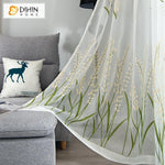 DIHIN HOME Cotton Linen Green Flowers ,Sheer Curtain, Grommet Window Curtain for Living Room ,52x63-inch,1 Panel Roman Shades Curtains Window Blinds custom curtains blackout curtains curtains for living room sheer curtains curtain fabric linen curtains kitchen curtains velvet curtains pinch pleat curtains bay window curtains outdoor curtains pleated curtains floral curtains dining room curtains kitchen valances drapes for bedroom patio curtains nursery curtains grommet curtains