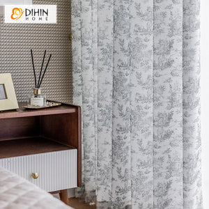 DIHIN HOME Cotton Linen Ink Painting Printed,Blackout Grommet Window Curtain for Living Room ,52x63-inch,1 Panel Roman Shades Curtains Window Blinds custom curtains blackout curtains curtains for living room sheer curtains curtain fabric linen curtains kitchen curtains velvet curtains pinch pleat curtains bay window curtains outdoor curtains pleated curtains floral curtains dining room curtains kitchen valances drapes for bedroom patio curtains nursery curtains grommet curtains