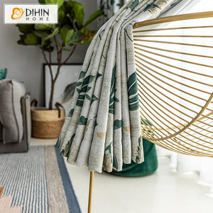DIHIN HOME Cotton Linen Pastoral Leaves Customized Curtains,Blackout Grommet Window Curtain for Living Room ,52x63-inch,1 Panel Roman Shades Curtains Window Blinds custom curtains blackout curtains curtains for living room sheer curtains curtain fabric linen curtains kitchen curtains velvet curtains pinch pleat curtains bay window curtains outdoor curtains pleated curtains floral curtains dining room curtains kitchen valances drapes for bedroom patio curtains nursery curtains grommet curtains
