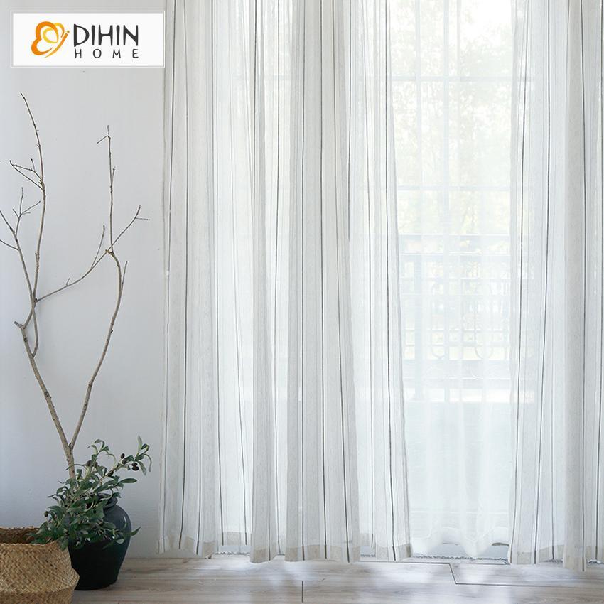 DIHIN HOME Cotton Linen Simple Stripes ,Sheer Curtain, Grommet Window Curtain for Living Room ,52x63-inch,1 Panel Roman Shades Curtains Window Blinds custom curtains blackout curtains curtains for living room sheer curtains curtain fabric linen curtains kitchen curtains velvet curtains pinch pleat curtains bay window curtains outdoor curtains pleated curtains floral curtains dining room curtains kitchen valances drapes for bedroom patio curtains nursery curtains grommet curtains