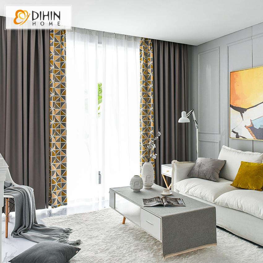 DIHIN HOME Customized Geometric Jacquard Curtains,Blackout Grommet Window Curtain for Living Room ,52x63-inch,1 Panel Roman Shades Curtains Window Blinds custom curtains blackout curtains curtains for living room sheer curtains curtain fabric linen curtains kitchen curtains velvet curtains pinch pleat curtains bay window curtains outdoor curtains pleated curtains floral curtains dining room curtains kitchen valances drapes for bedroom patio curtains nursery curtains grommet curtains