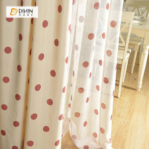 DIHIN HOME Cute Red Points Printed，Blackout Grommet Window Curtain for Living Room ,52x63-inch,1 Panel Roman Shades Curtains Window Blinds custom curtains blackout curtains curtains for living room sheer curtains curtain fabric linen curtains kitchen curtains velvet curtains pinch pleat curtains bay window curtains outdoor curtains pleated curtains floral curtains dining room curtains kitchen valances drapes for bedroom patio curtains nursery curtains grommet curtains