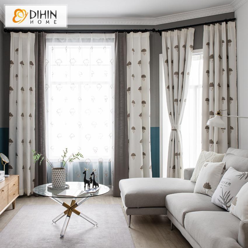 DIHIN HOME Dark Cloud Embroidered,Blackout Grommet Window Curtain for Living Room ,52x63-inch,1 Panel Roman Shades Curtains Window Blinds custom curtains blackout curtains curtains for living room sheer curtains curtain fabric linen curtains kitchen curtains velvet curtains pinch pleat curtains bay window curtains outdoor curtains pleated curtains floral curtains dining room curtains kitchen valances drapes for bedroom patio curtains nursery curtains grommet curtains