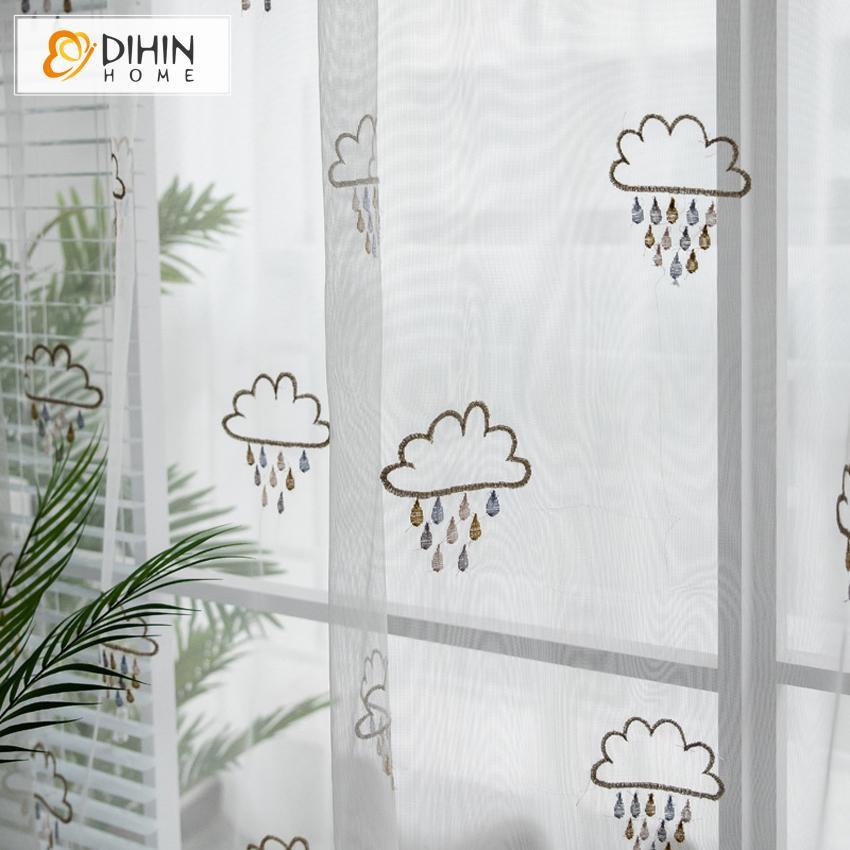 DIHIN HOME Dark Cloud Embroidered,Blackout Grommet Window Curtain for Living Room ,52x63-inch,1 Panel Roman Shades Curtains Window Blinds custom curtains blackout curtains curtains for living room sheer curtains curtain fabric linen curtains kitchen curtains velvet curtains pinch pleat curtains bay window curtains outdoor curtains pleated curtains floral curtains dining room curtains kitchen valances drapes for bedroom patio curtains nursery curtains grommet curtains