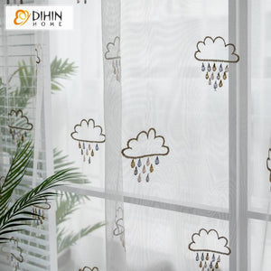 DIHIN HOME Dark Cloud Embroidered,Blackout Grommet Window Curtain for Living Room ,52x63-inch,1 Panel Roman Shades Curtains Window Blinds custom curtains blackout curtains curtains for living room sheer curtains curtain fabric linen curtains kitchen curtains velvet curtains pinch pleat curtains bay window curtains outdoor curtains pleated curtains floral curtains dining room curtains kitchen valances drapes for bedroom patio curtains nursery curtains grommet curtains