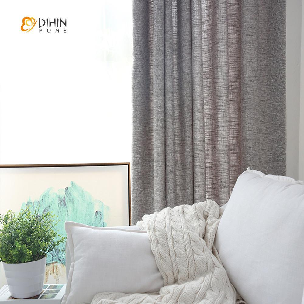 DIHIN HOME Dark Grey Solid ，Cotton Linen，Blackout Grommet Window Curtain for Living Room ,52x63-inch,1 Panel Roman Shades Curtains Window Blinds custom curtains blackout curtains curtains for living room sheer curtains curtain fabric linen curtains kitchen curtains velvet curtains pinch pleat curtains bay window curtains outdoor curtains pleated curtains floral curtains dining room curtains kitchen valances drapes for bedroom patio curtains nursery curtains grommet curtains