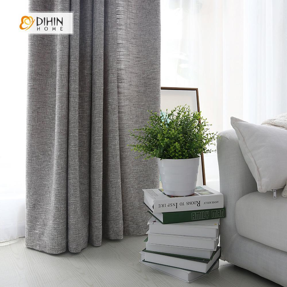 DIHIN HOME Dark Grey Solid ，Cotton Linen，Blackout Grommet Window Curtain for Living Room ,52x63-inch,1 Panel Roman Shades Curtains Window Blinds custom curtains blackout curtains curtains for living room sheer curtains curtain fabric linen curtains kitchen curtains velvet curtains pinch pleat curtains bay window curtains outdoor curtains pleated curtains floral curtains dining room curtains kitchen valances drapes for bedroom patio curtains nursery curtains grommet curtains