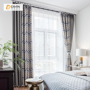 DIHIN HOME Dark Grey Wave Printed，Blackout Grommet Window Curtain for Living Room ,52x63-inch,1 Panel Roman Shades Curtains Window Blinds custom curtains blackout curtains curtains for living room sheer curtains curtain fabric linen curtains kitchen curtains velvet curtains pinch pleat curtains bay window curtains outdoor curtains pleated curtains floral curtains dining room curtains kitchen valances drapes for bedroom patio curtains nursery curtains grommet curtains