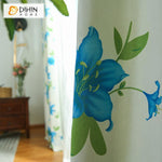 DIHIN HOME ELegant Blue Flowers Printed,Blackout Grommet Window Curtain for Living Room ,52x63-inch,1 Pane Roman Shades Curtains Window Blinds custom curtains blackout curtains curtains for living room sheer curtains curtain fabric linen curtains kitchen curtains velvet curtains pinch pleat curtains bay window curtains outdoor curtains pleated curtains floral curtains dining room curtains kitchen valances drapes for bedroom patio curtains nursery curtains grommet curtains