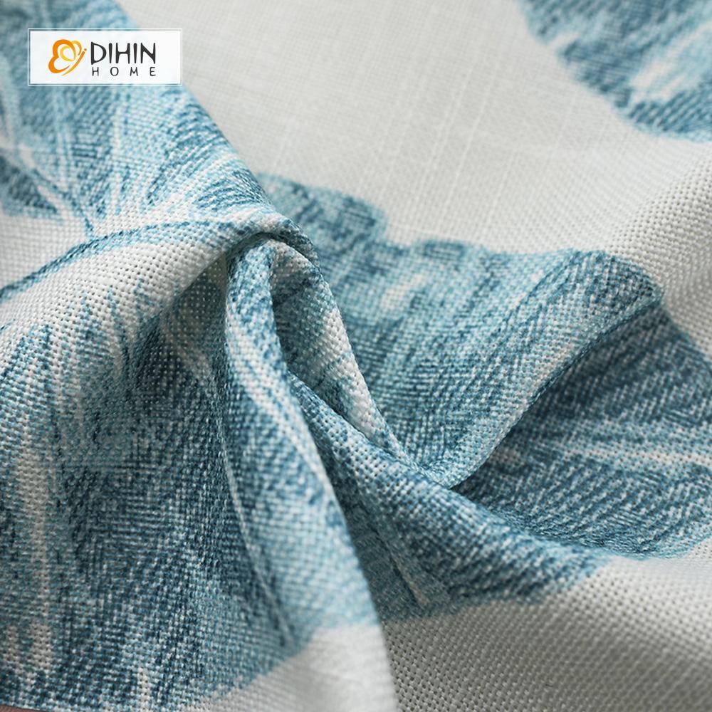 DIHIN HOME Elegant Blue Leaves Printed，Blackout Grommet Window Curtain for Living Room ,52x63-inch,1 Panel Roman Shades Curtains Window Blinds custom curtains blackout curtains curtains for living room sheer curtains curtain fabric linen curtains kitchen curtains velvet curtains pinch pleat curtains bay window curtains outdoor curtains pleated curtains floral curtains dining room curtains kitchen valances drapes for bedroom patio curtains nursery curtains grommet curtains