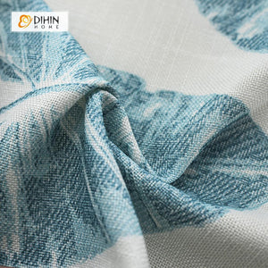 DIHIN HOME Elegant Blue Leaves Printed，Blackout Grommet Window Curtain for Living Room ,52x63-inch,1 Panel Roman Shades Curtains Window Blinds custom curtains blackout curtains curtains for living room sheer curtains curtain fabric linen curtains kitchen curtains velvet curtains pinch pleat curtains bay window curtains outdoor curtains pleated curtains floral curtains dining room curtains kitchen valances drapes for bedroom patio curtains nursery curtains grommet curtains