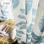 DIHIN HOME Elegant Blue Leaves Printed，Blackout Grommet Window Curtain for Living Room ,52x63-inch,1 Panel Roman Shades Curtains Window Blinds custom curtains blackout curtains curtains for living room sheer curtains curtain fabric linen curtains kitchen curtains velvet curtains pinch pleat curtains bay window curtains outdoor curtains pleated curtains floral curtains dining room curtains kitchen valances drapes for bedroom patio curtains nursery curtains grommet curtains