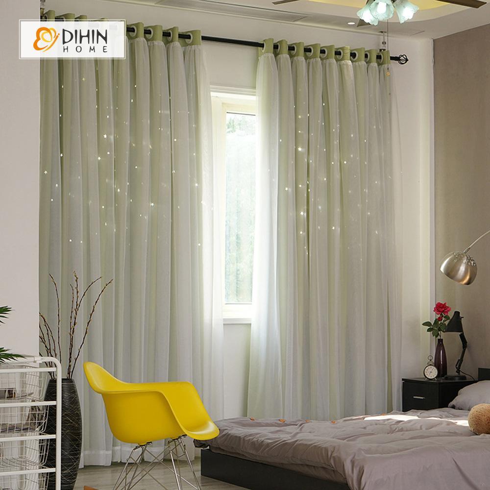 DIHIN HOME Elegant Green Printed，Blackout Grommet Window Curtain for Living Room ,52x63-inch,1 Panel Roman Shades Curtains Window Blinds custom curtains blackout curtains curtains for living room sheer curtains curtain fabric linen curtains kitchen curtains velvet curtains pinch pleat curtains bay window curtains outdoor curtains pleated curtains floral curtains dining room curtains kitchen valances drapes for bedroom patio curtains nursery curtains grommet curtains