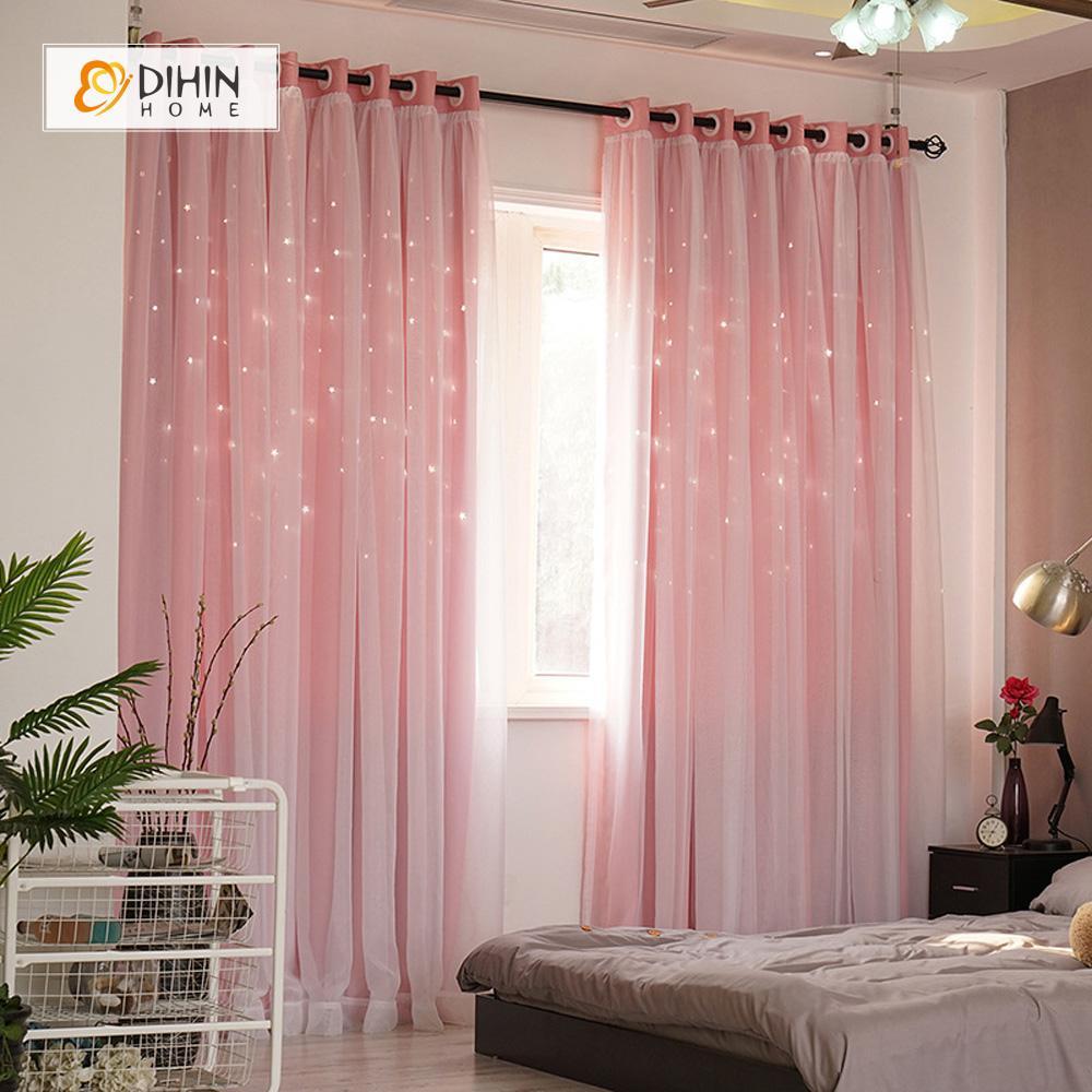 DIHIN HOME Elegant Solid Pink Printed，Blackout Grommet Window Curtain for Living Room ,52x63-inch,1 Panel Roman Shades Curtains Window Blinds custom curtains blackout curtains curtains for living room sheer curtains curtain fabric linen curtains kitchen curtains velvet curtains pinch pleat curtains bay window curtains outdoor curtains pleated curtains floral curtains dining room curtains kitchen valances drapes for bedroom patio curtains nursery curtains grommet curtains
