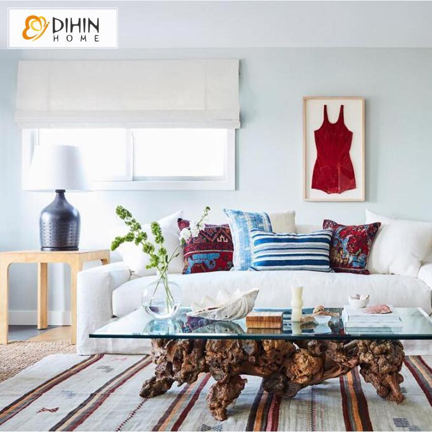 DIHIN HOME Elegant Solid White Printed Roman Shades ,Easy Install Washable Curtains ,Customized Window Curtain Drape, 24"W X 64"H Roman Shades Curtains Window Blinds custom curtains blackout curtains curtains for living room sheer curtains curtain fabric linen curtains kitchen curtains velvet curtains pinch pleat curtains bay window curtains outdoor curtains pleated curtains floral curtains dining room curtains kitchen valances drapes for bedroom patio curtains nursery curtains grommet curtains
