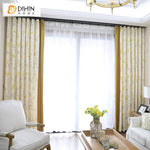 DIHIN HOME Elegant Yellow Flowers Grey Leaves Printed,Blackout Grommet Window Curtain for Living Room ,52x63-inch,1 Panel Roman Shades Curtains Window Blinds custom curtains blackout curtains curtains for living room sheer curtains curtain fabric linen curtains kitchen curtains velvet curtains pinch pleat curtains bay window curtains outdoor curtains pleated curtains floral curtains dining room curtains kitchen valances drapes for bedroom patio curtains nursery curtains grommet curtains