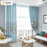 DIHIN HOME Embroidered Light Blue Curtains，Blackout Grommet Window Curtain for Living Room ,52x63-inch,1 Panel Roman Shades Curtains Window Blinds custom curtains blackout curtains curtains for living room sheer curtains curtain fabric linen curtains kitchen curtains velvet curtains pinch pleat curtains bay window curtains outdoor curtains pleated curtains floral curtains dining room curtains kitchen valances drapes for bedroom patio curtains nursery curtains grommet curtains