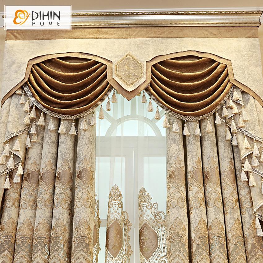 DIHIN HOME Embroidered Valance ,Blackout Curtains Grommet Window Curtain for Living Room ,52x90-inch,1 Panel Roman Shades Curtains Window Blinds custom curtains blackout curtains curtains for living room sheer curtains curtain fabric linen curtains kitchen curtains velvet curtains pinch pleat curtains bay window curtains outdoor curtains pleated curtains floral curtains dining room curtains kitchen valances drapes for bedroom patio curtains nursery curtains grommet curtains