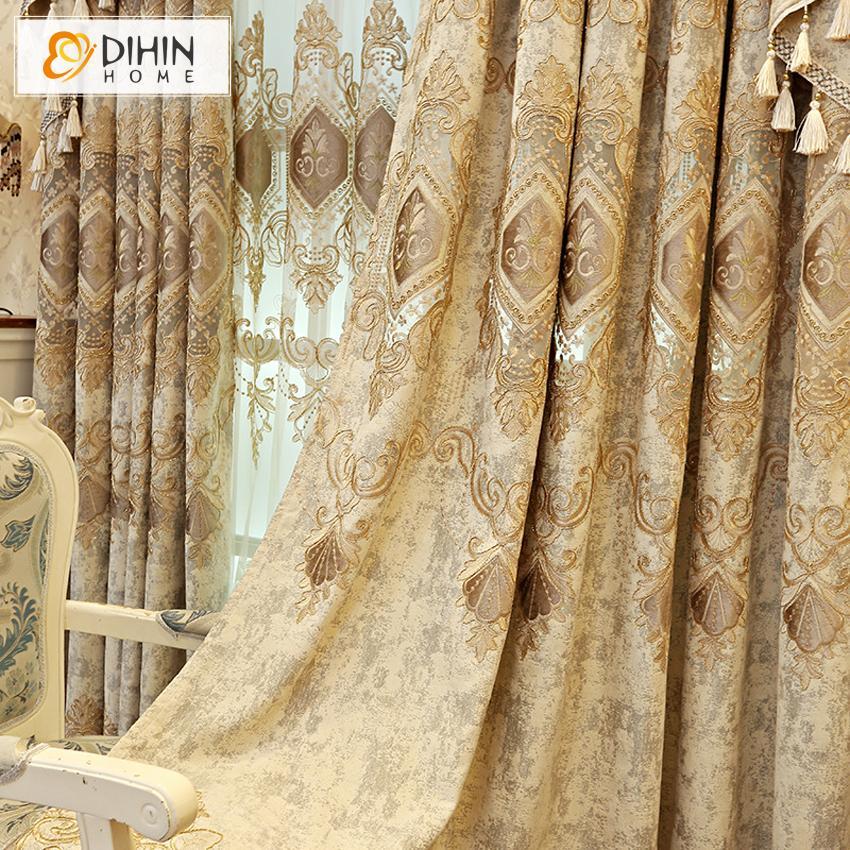 DIHIN HOME Embroidered Valance ,Blackout Curtains Grommet Window Curtain for Living Room ,52x90-inch,1 Panel Roman Shades Curtains Window Blinds custom curtains blackout curtains curtains for living room sheer curtains curtain fabric linen curtains kitchen curtains velvet curtains pinch pleat curtains bay window curtains outdoor curtains pleated curtains floral curtains dining room curtains kitchen valances drapes for bedroom patio curtains nursery curtains grommet curtains