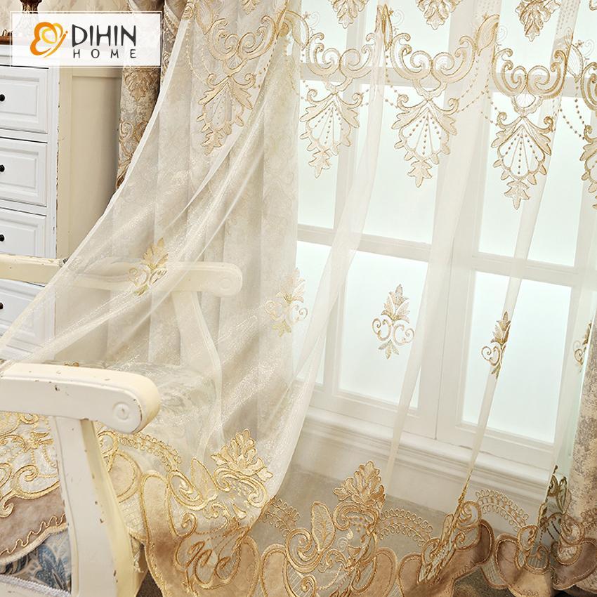 DIHIN HOME Embroidered Valance ,Blackout Curtains Grommet Window Curtain for Living Room ,52x90-inch,1 Panel Roman Shades Curtains Window Blinds custom curtains blackout curtains curtains for living room sheer curtains curtain fabric linen curtains kitchen curtains velvet curtains pinch pleat curtains bay window curtains outdoor curtains pleated curtains floral curtains dining room curtains kitchen valances drapes for bedroom patio curtains nursery curtains grommet curtains