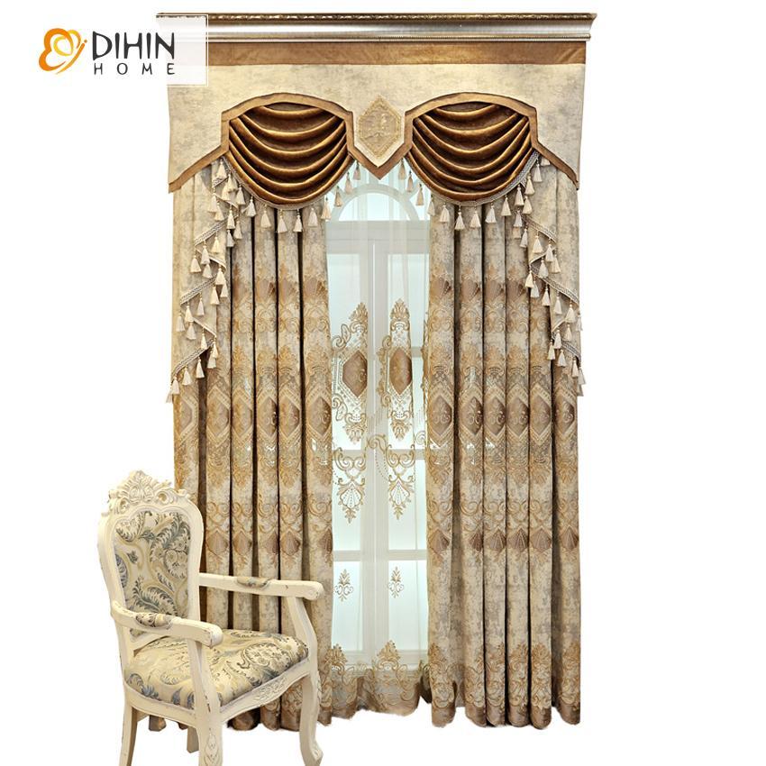 DIHIN HOME Embroidered Valance ,Blackout Curtains Grommet Window Curtain for Living Room ,52x90-inch,1 Panel Roman Shades Curtains Window Blinds custom curtains blackout curtains curtains for living room sheer curtains curtain fabric linen curtains kitchen curtains velvet curtains pinch pleat curtains bay window curtains outdoor curtains pleated curtains floral curtains dining room curtains kitchen valances drapes for bedroom patio curtains nursery curtains grommet curtains