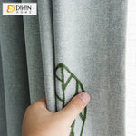 DIHIN HOME Empty Green Leaves Embroidered,Blackout Grommet Window Curtain for Living Room ,52x63-inch,1 Panel Roman Shades Curtains Window Blinds custom curtains blackout curtains curtains for living room sheer curtains curtain fabric linen curtains kitchen curtains velvet curtains pinch pleat curtains bay window curtains outdoor curtains pleated curtains floral curtains dining room curtains kitchen valances drapes for bedroom patio curtains nursery curtains grommet curtains