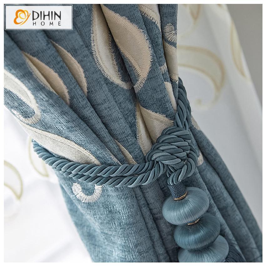 DIHIN HOME Euroean Embroidered Curtain ,Blackout Curtains Grommet Window Curtain for Living Room ,52x84-inch,1 Panel Roman Shades Curtains Window Blinds custom curtains blackout curtains curtains for living room sheer curtains curtain fabric linen curtains kitchen curtains velvet curtains pinch pleat curtains bay window curtains outdoor curtains pleated curtains floral curtains dining room curtains kitchen valances drapes for bedroom patio curtains nursery curtains grommet curtains