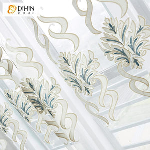 DIHIN HOME Euroean Embroidered Curtain ,Blackout Curtains Grommet Window Curtain for Living Room ,52x84-inch,1 Panel Roman Shades Curtains Window Blinds custom curtains blackout curtains curtains for living room sheer curtains curtain fabric linen curtains kitchen curtains velvet curtains pinch pleat curtains bay window curtains outdoor curtains pleated curtains floral curtains dining room curtains kitchen valances drapes for bedroom patio curtains nursery curtains grommet curtains