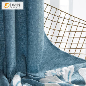 DIHIN HOME Euroean Embroidered Curtain ,Blackout Curtains Grommet Window Curtain for Living Room ,52x84-inch,1 Panel Roman Shades Curtains Window Blinds custom curtains blackout curtains curtains for living room sheer curtains curtain fabric linen curtains kitchen curtains velvet curtains pinch pleat curtains bay window curtains outdoor curtains pleated curtains floral curtains dining room curtains kitchen valances drapes for bedroom patio curtains nursery curtains grommet curtains