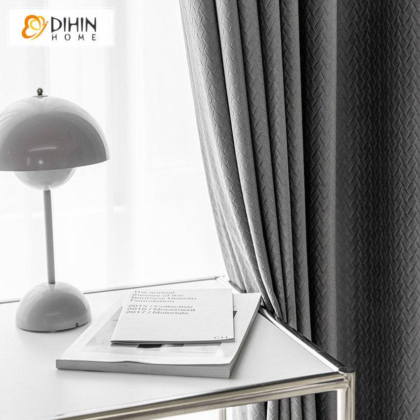 DIHIN HOME Euroeapn Luxury Grey Jacqaurd,Blackout Grommet Window Curtain for Living Room ,52x63-inch,1 Panel Roman Shades Curtains Window Blinds custom curtains blackout curtains curtains for living room sheer curtains curtain fabric linen curtains kitchen curtains velvet curtains pinch pleat curtains bay window curtains outdoor curtains pleated curtains floral curtains dining room curtains kitchen valances drapes for bedroom patio curtains nursery curtains grommet curtains