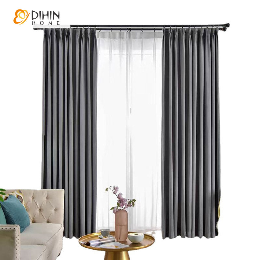 DIHIN HOME Euroeapn Luxury Grey Velvet,Blackout Grommet Window Curtain for Living Room ,52x63-inch,1 Panel Roman Shades Curtains Window Blinds custom curtains blackout curtains curtains for living room sheer curtains curtain fabric linen curtains kitchen curtains velvet curtains pinch pleat curtains bay window curtains outdoor curtains pleated curtains floral curtains dining room curtains kitchen valances drapes for bedroom patio curtains nursery curtains grommet curtains